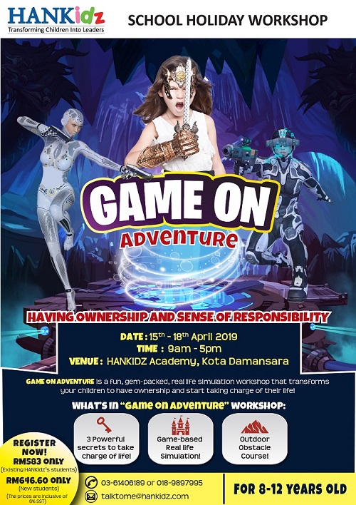  Game On Adventure; HANKidz’s School Holiday Workshop 