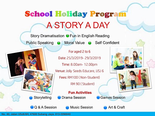  Jolly Seeds School Holiday Program; A Story A Day 