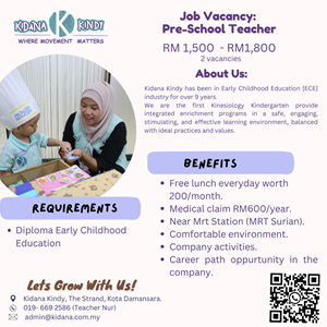 Preschool Teacher @ Tadika & Taska Kidana, Kota Damansara