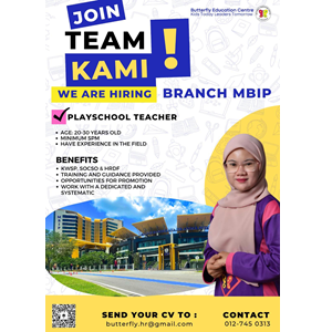 Kindergarten Teacher @ Butterfly Education HQ, Kulai
