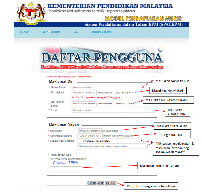 Fill in required details